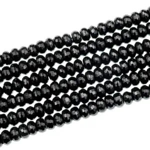 Black Onyx Faceted Rondelle 18mm