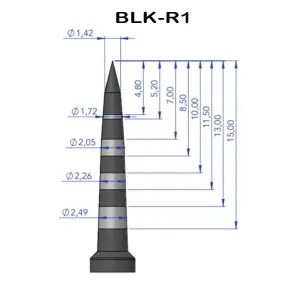 Black Ruby Osteotome R1 Straight Single Pack for Magnetic Mallet