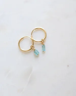 Blue Apatite Mini Infinity Hoops