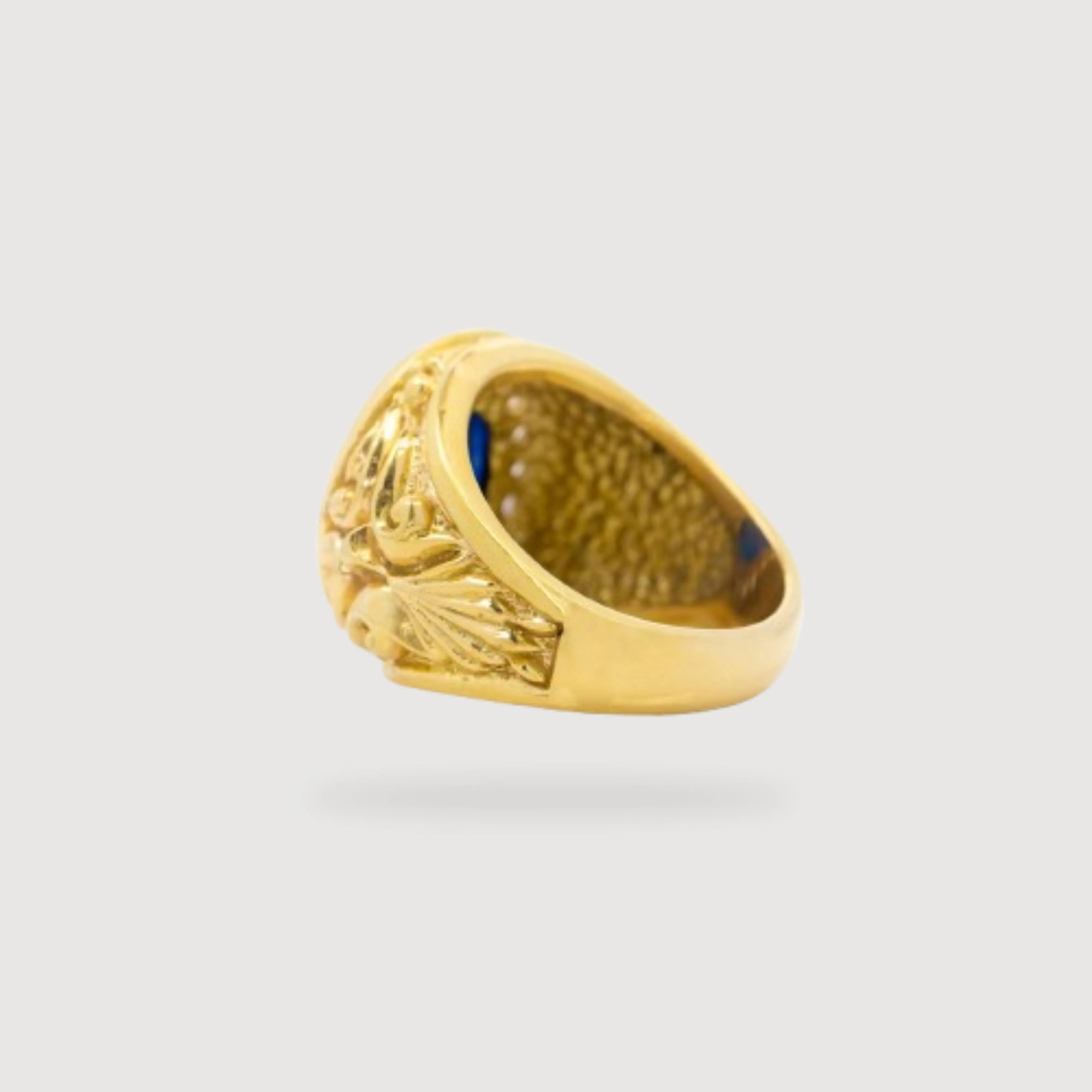 Blue Stone Signet Ring in Solid Gold