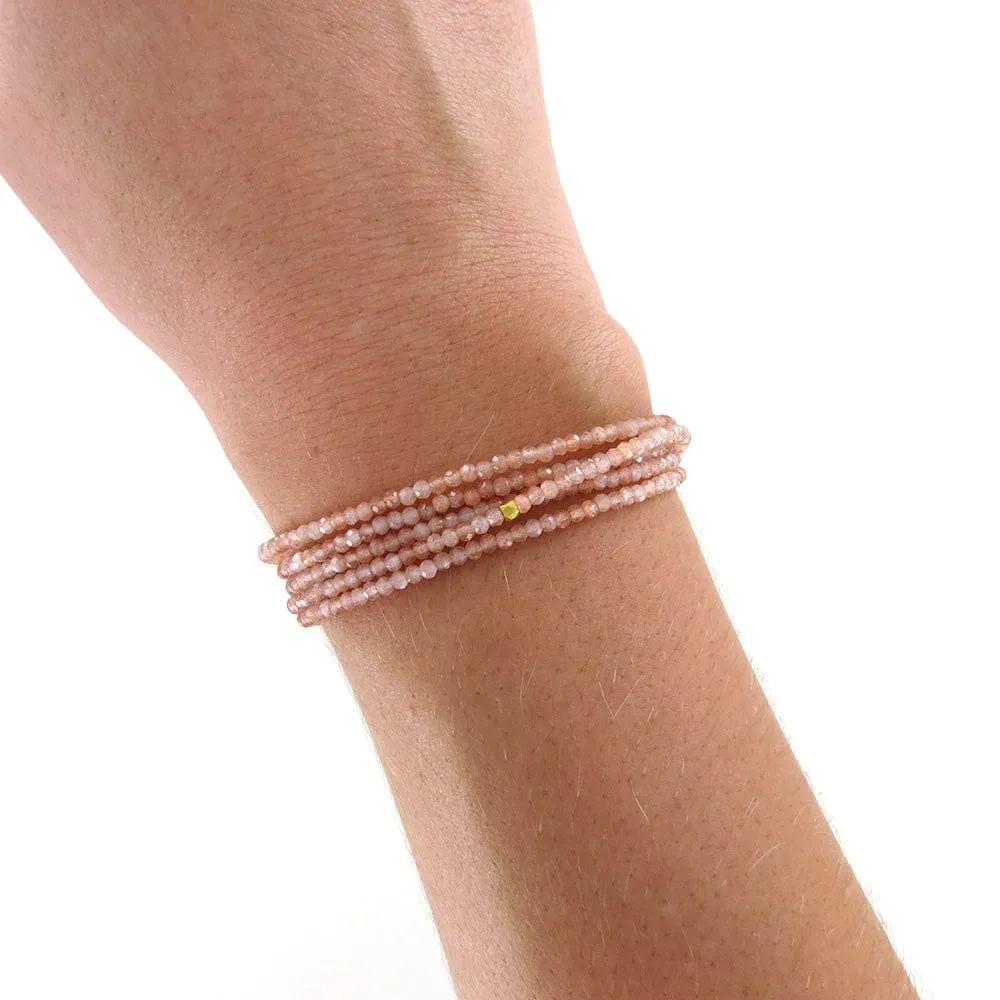 Blush Moonstone Wrap Bracelet & Necklace