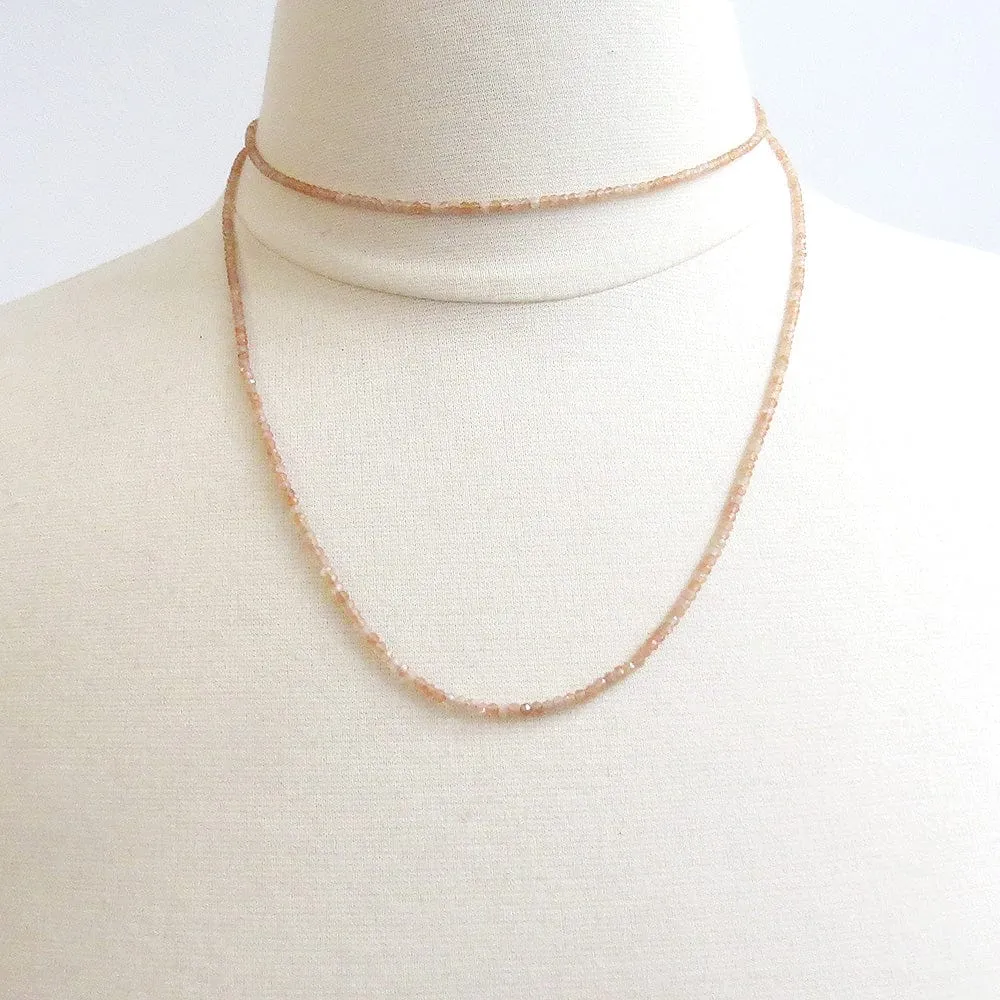 Blush Moonstone Wrap Bracelet & Necklace