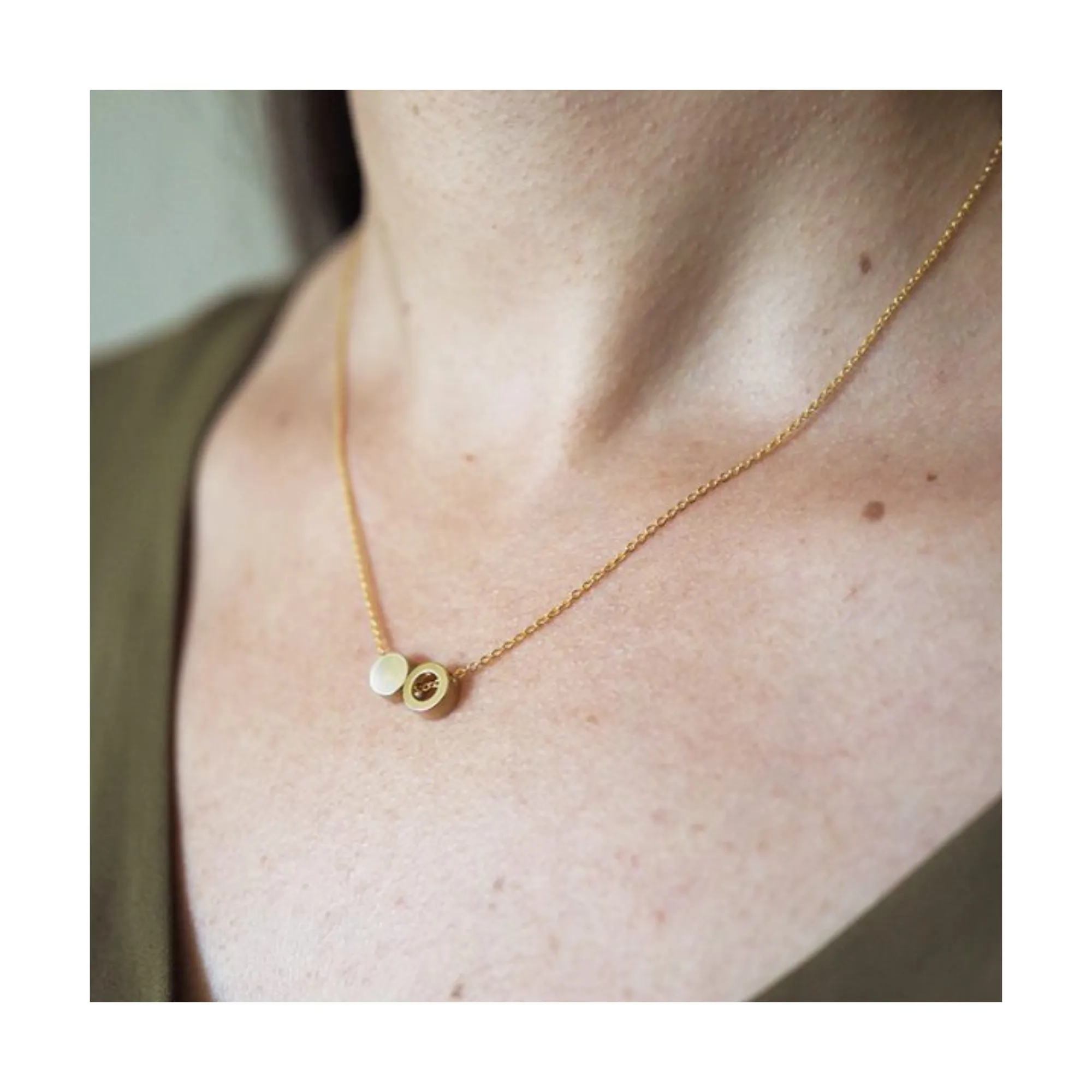 Brass Ring   Disc Necklace