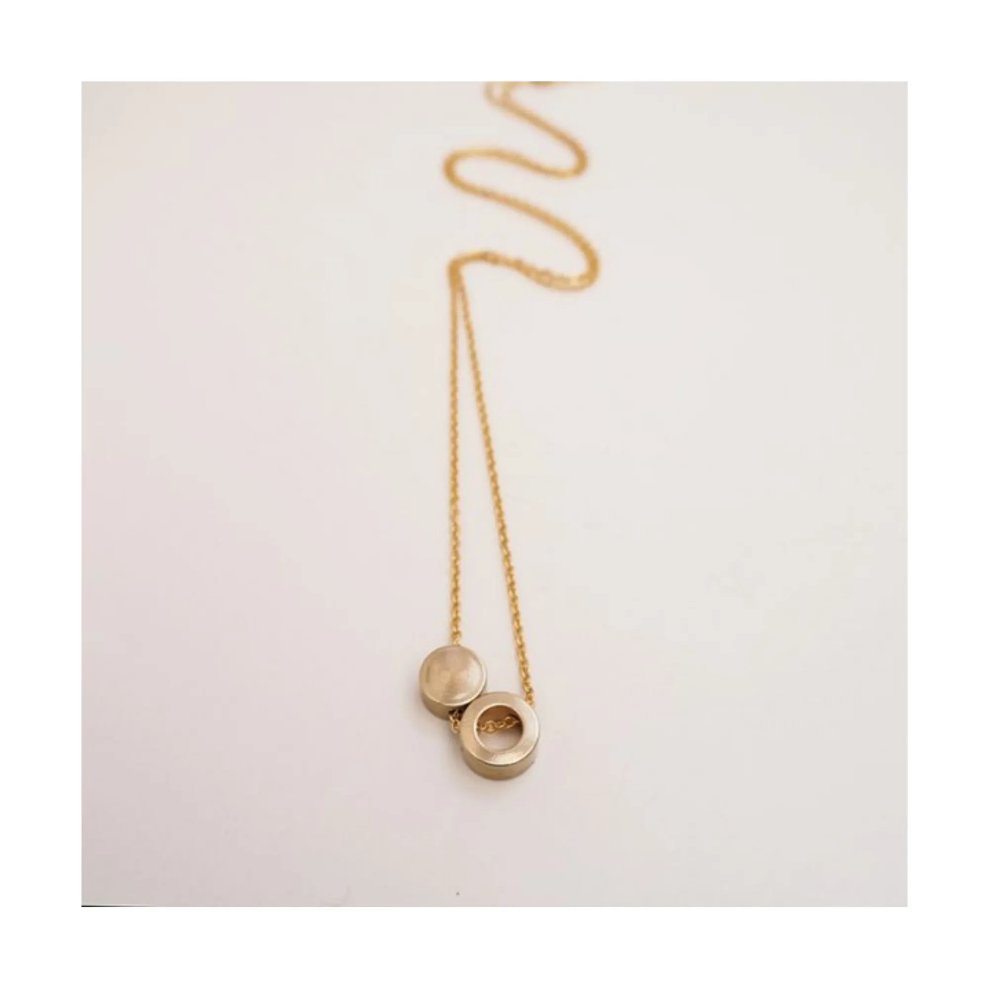 Brass Ring   Disc Necklace