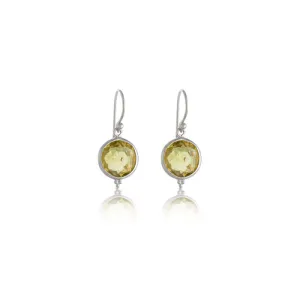 Candy Earring, Lemon Quartz, Silver