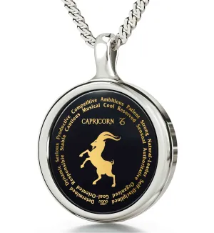 Capricorn Necklaces for Lovers of the Zodiac 24k Gold Inscribed