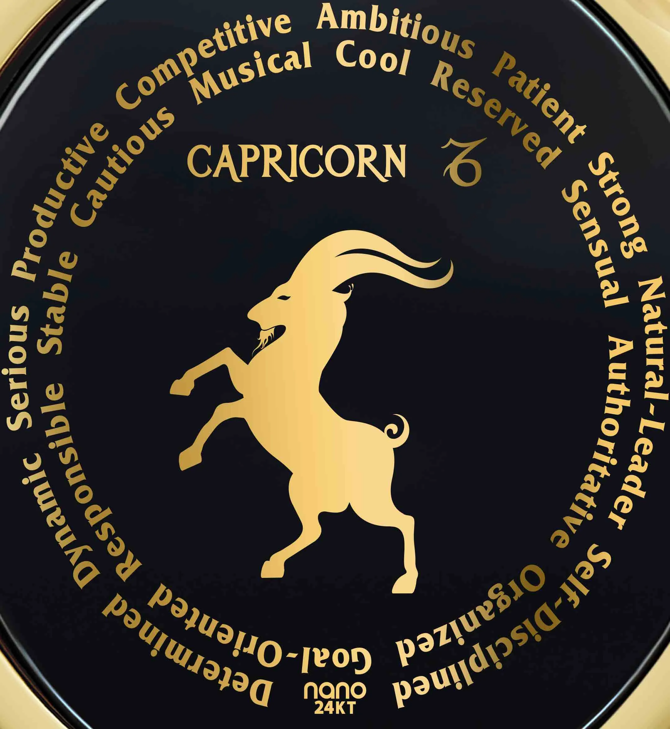 Capricorn Necklaces for Lovers of the Zodiac 24k Gold Inscribed