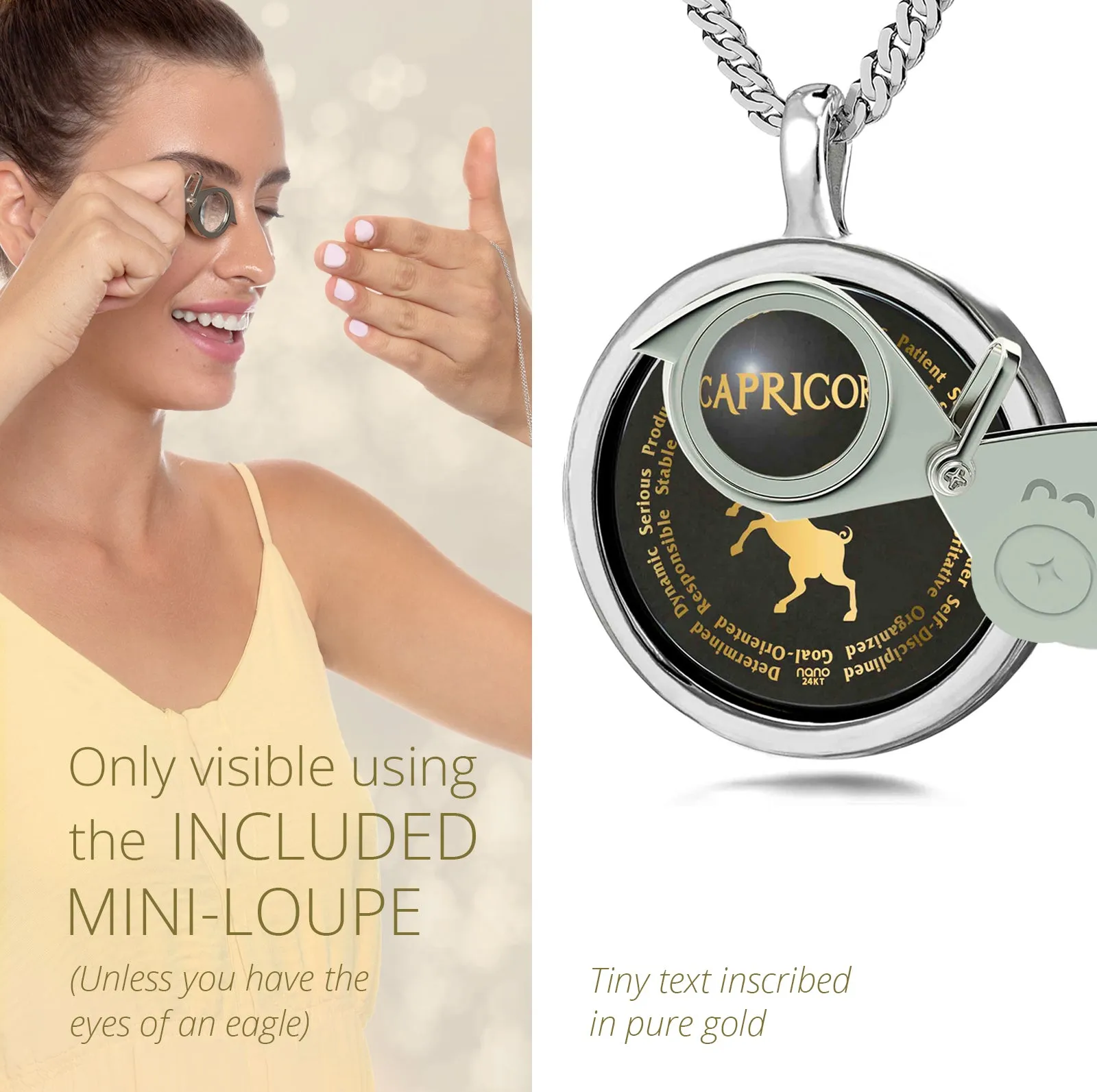 Capricorn Necklaces for Lovers of the Zodiac 24k Gold Inscribed