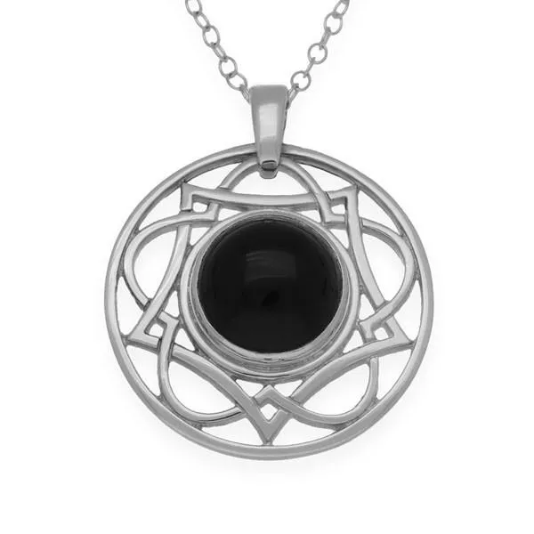 Celtic Silver Pendant SP291 Onyx