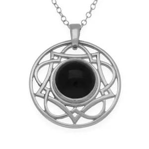 Celtic Silver Pendant SP291 Onyx