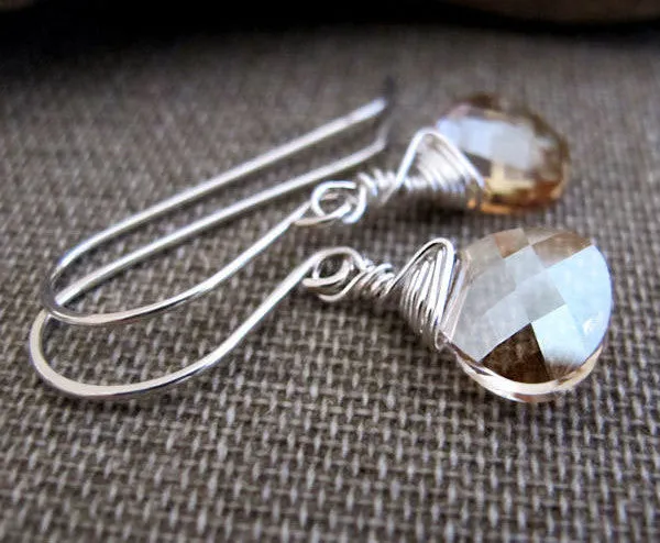 Champagne Crystal Dangle Earrings