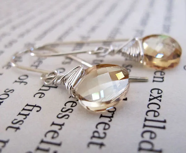 Champagne Crystal Dangle Earrings