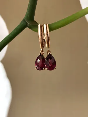 Checkerboard Rhodolite Garnet Dangles