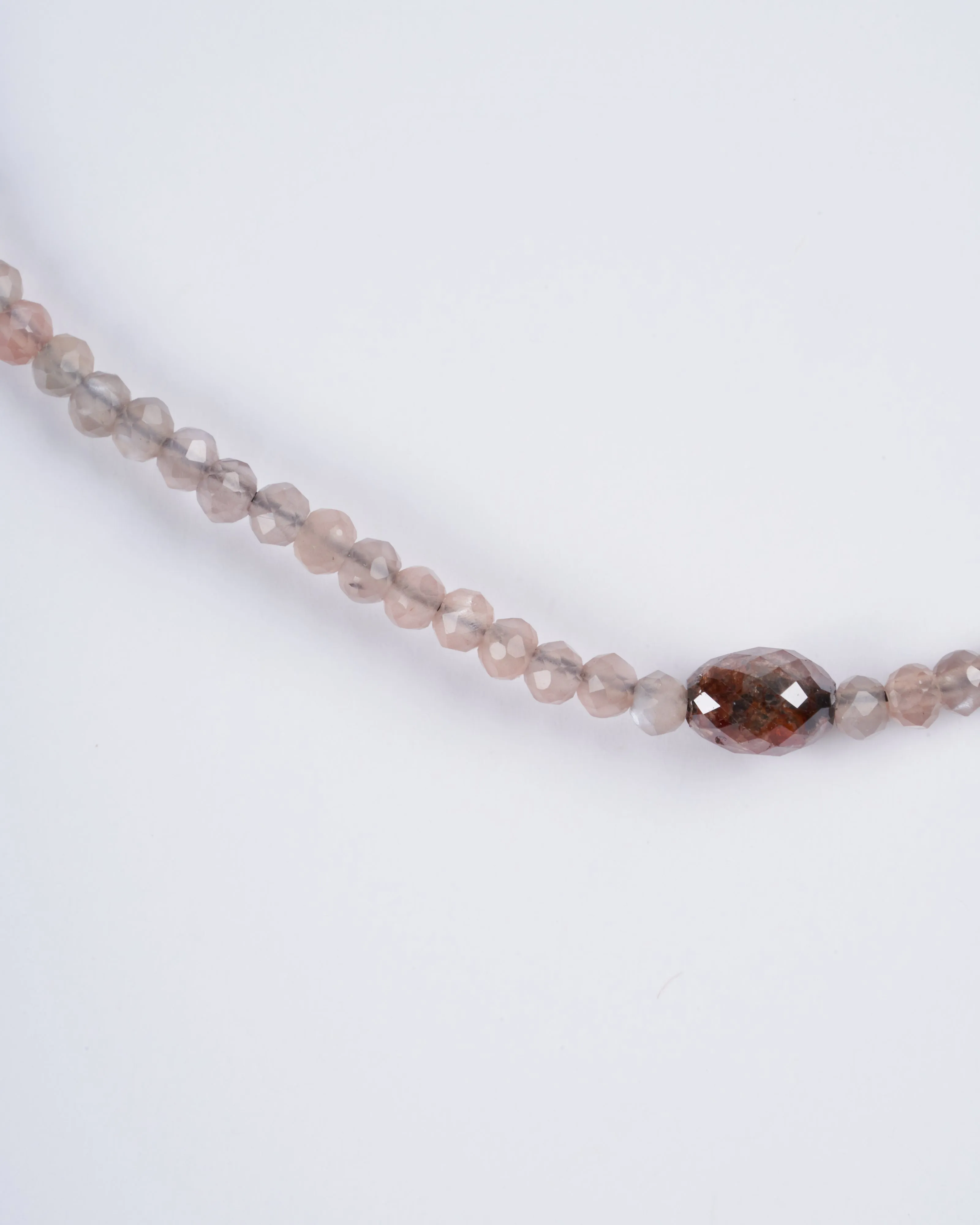 chocolate moonstone and rustic brown diamond beaded bracelet