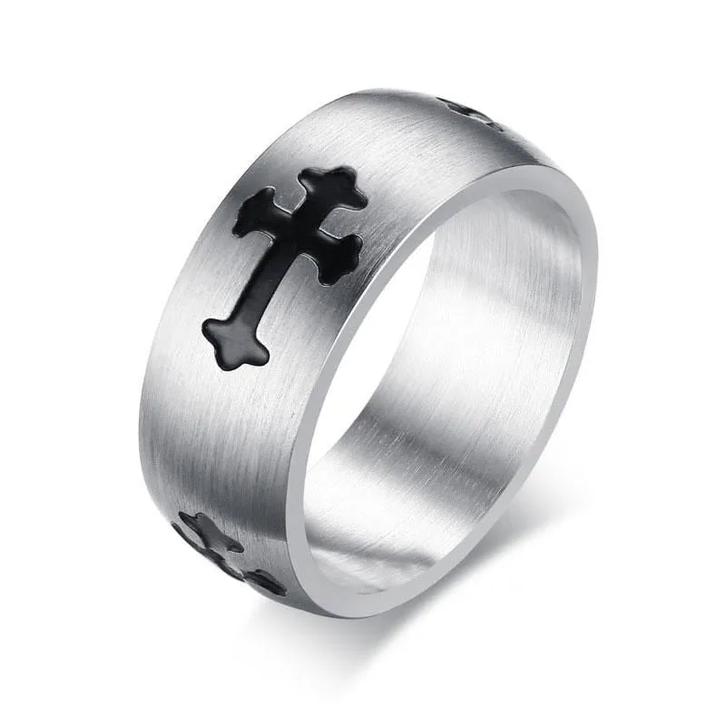 Christian Ring <br> Black Cross