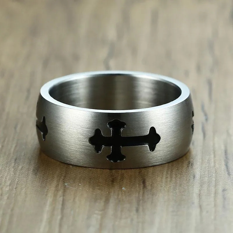 Christian Ring <br> Black Cross