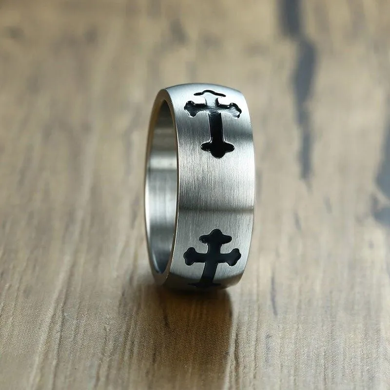 Christian Ring <br> Black Cross