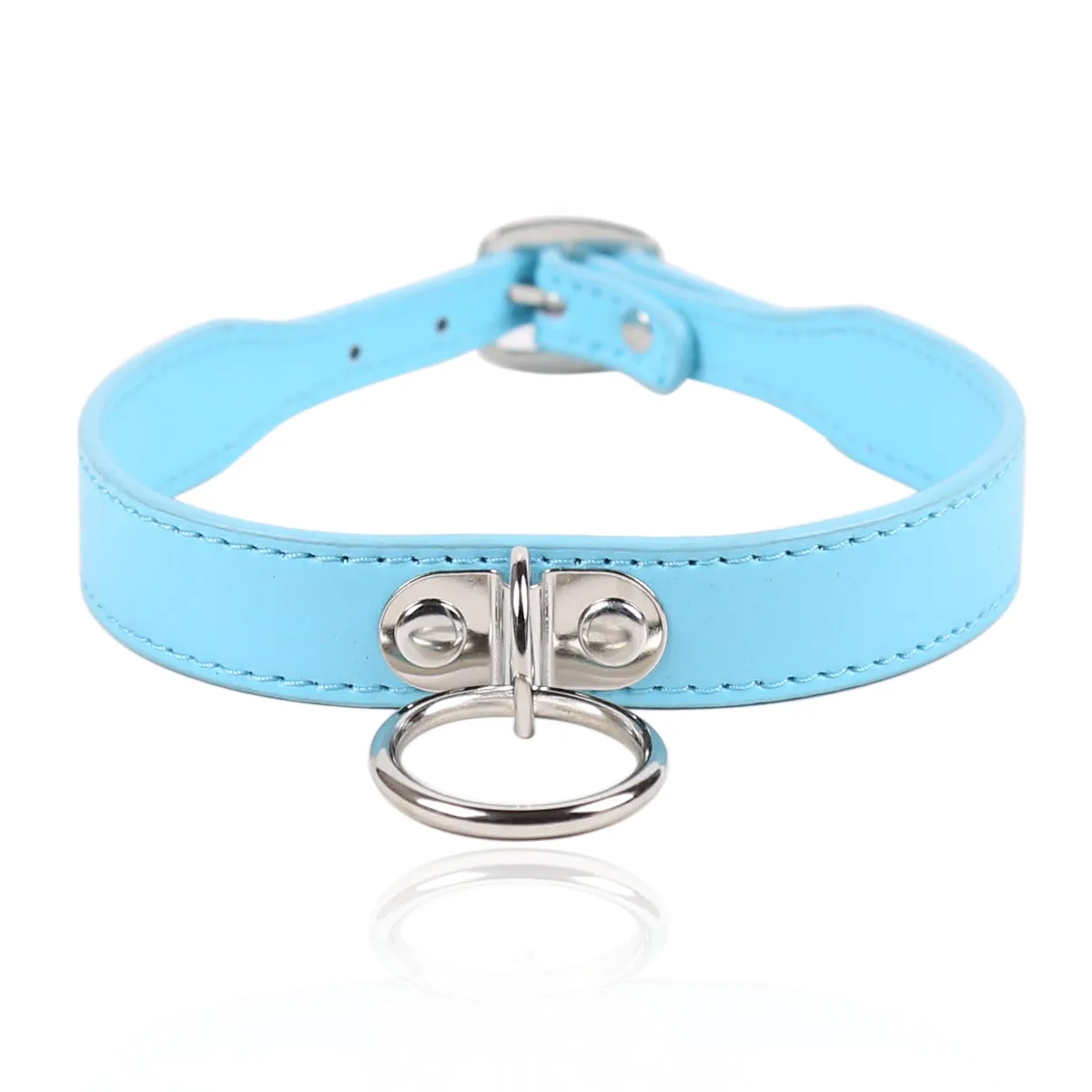 Collar - D Ring Slave Fashion Collar - Vegan Leather (5 color options)