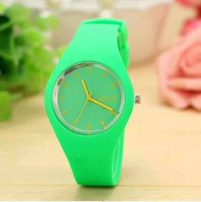 Color Brigade Ultra-thin Silicone Strap Watch  - 12 Colors