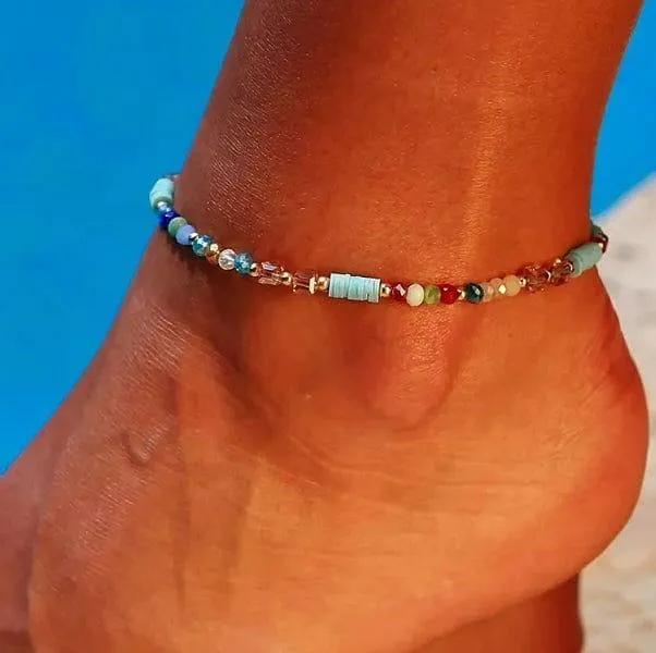 Colorful Beaded Bohemian Style Anklet