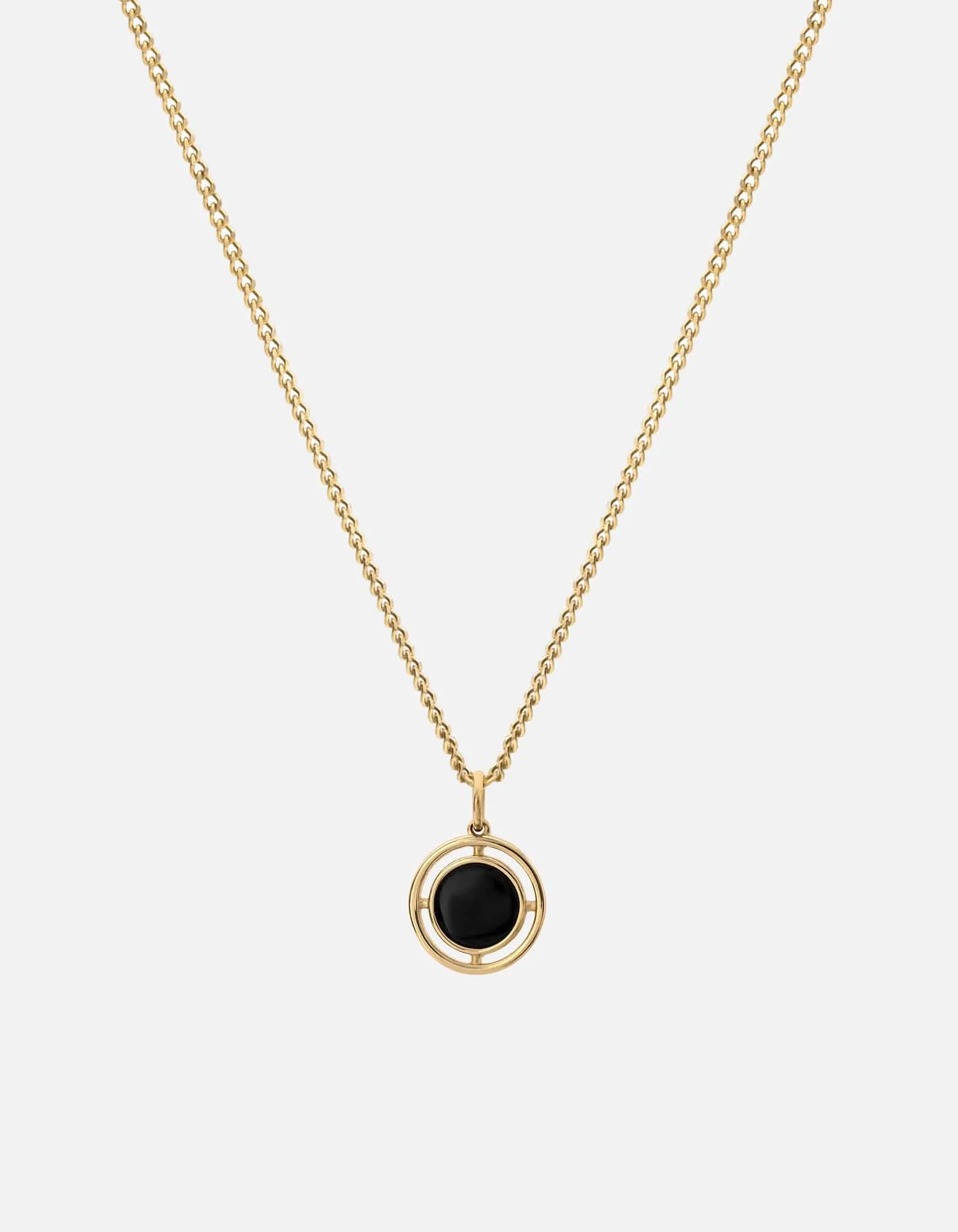 Compass Onyx Necklace, Gold Vermeil