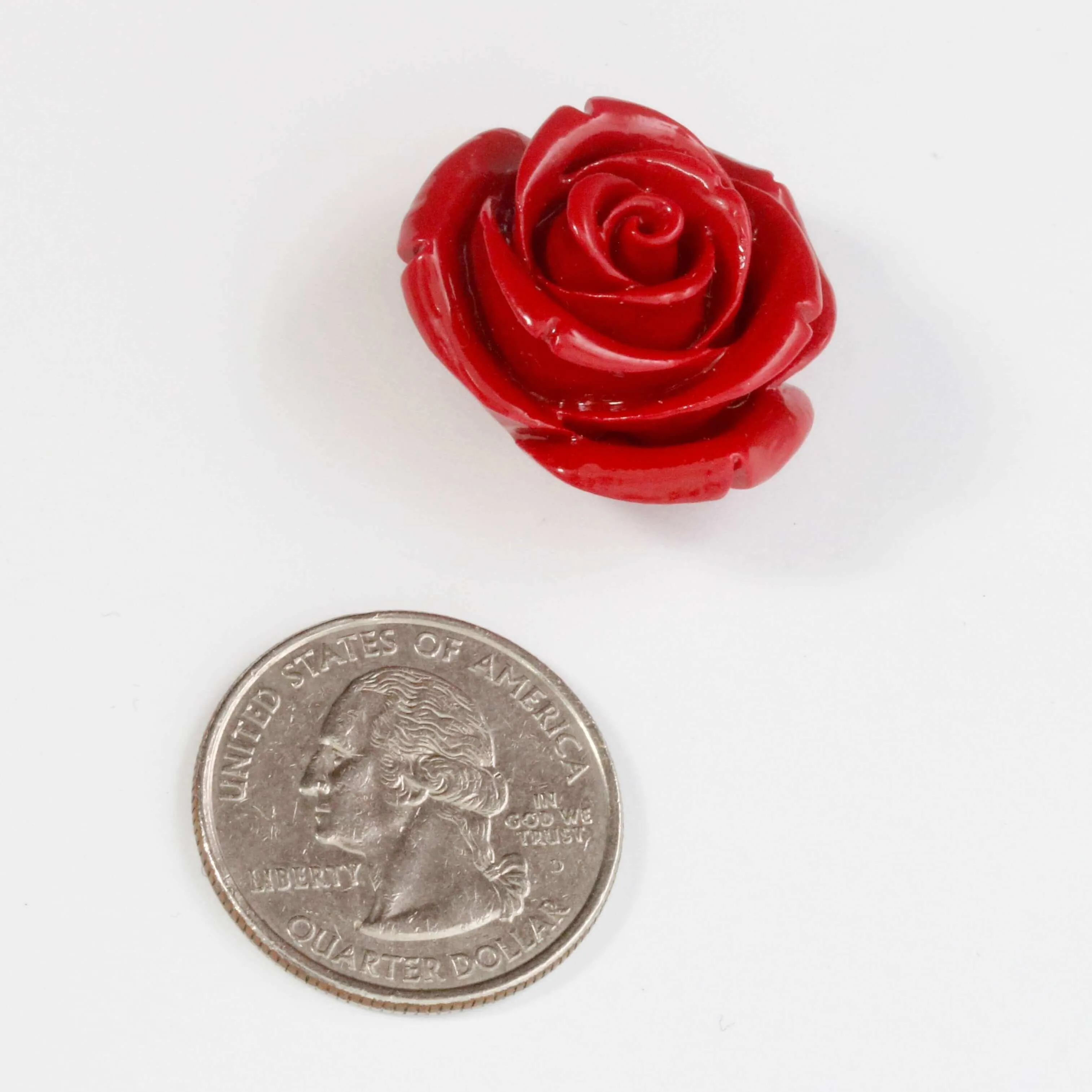 Composite Coral Flower Rose Resin Coral Red Flower Mount Orange Flower Post Loose Gemstone Resin Coral Flower 25mm DIY Jewelry Supplies SKU:114164