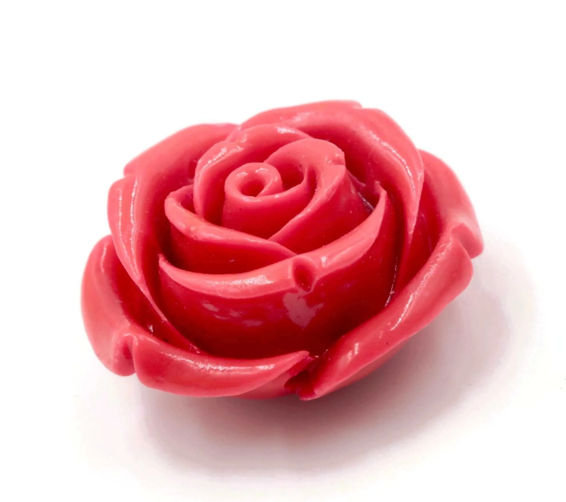 Composite Coral Flower Rose Resin Coral Red Flower Mount Orange Flower Post Loose Gemstone Resin Coral Flower 25mm DIY Jewelry Supplies SKU:114164