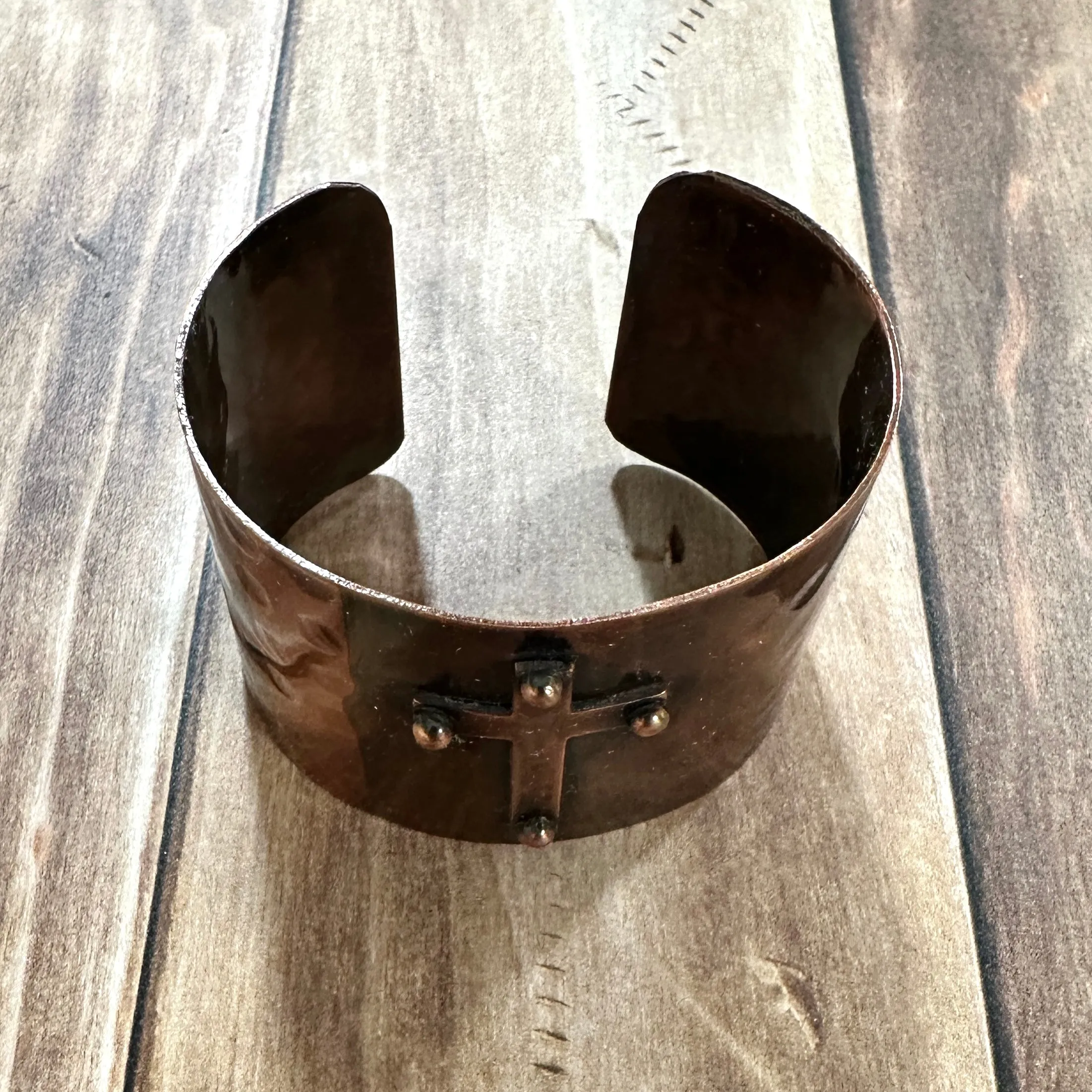 Copper Cross Cuff Bracelet for Western Style