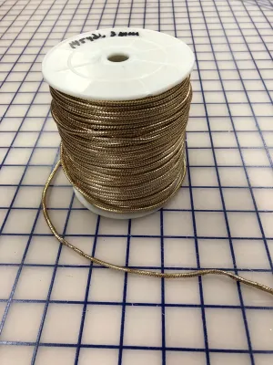 Cording: 1/8-inch Metallic Gold