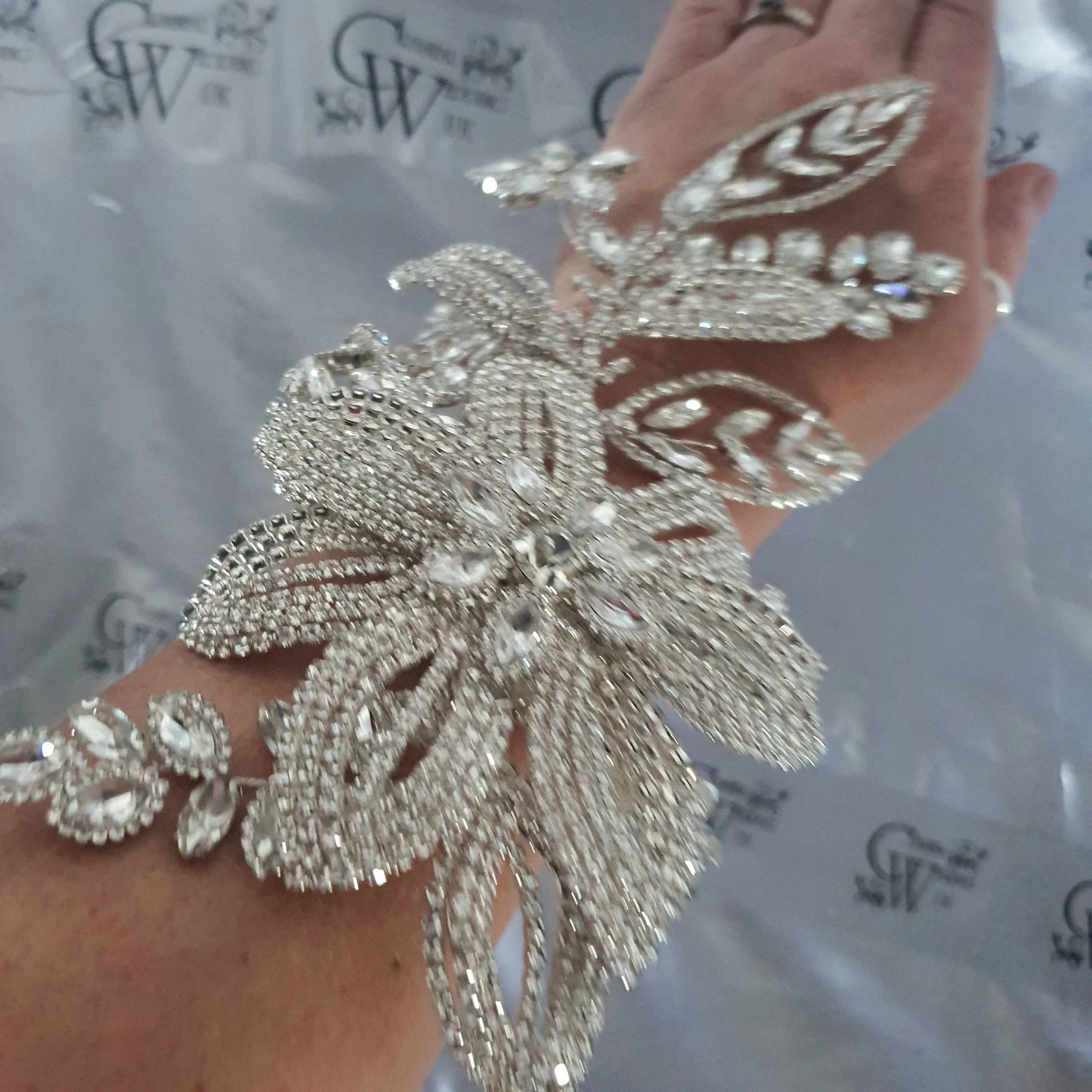 Crystal Wedding corsage Bracelet Jewellery Crystalflower Wedding Bride Cuff  by Crystal wedding uk