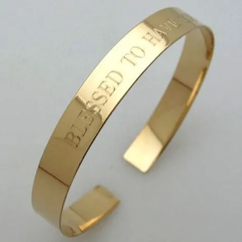 Custom Inspirational Personalized Gold Cuff for her