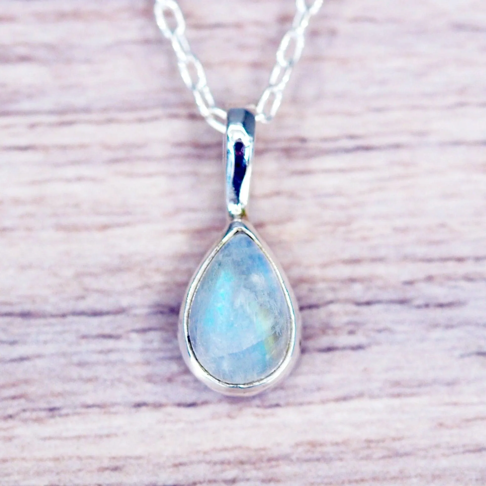 Dainty Tear Drop Moonstone Necklace