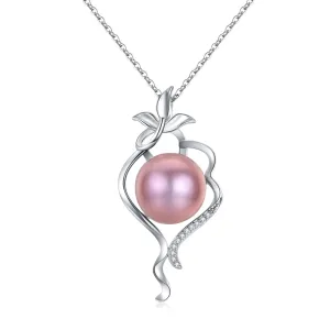 Dancing Twine Pink Pearl Necklace