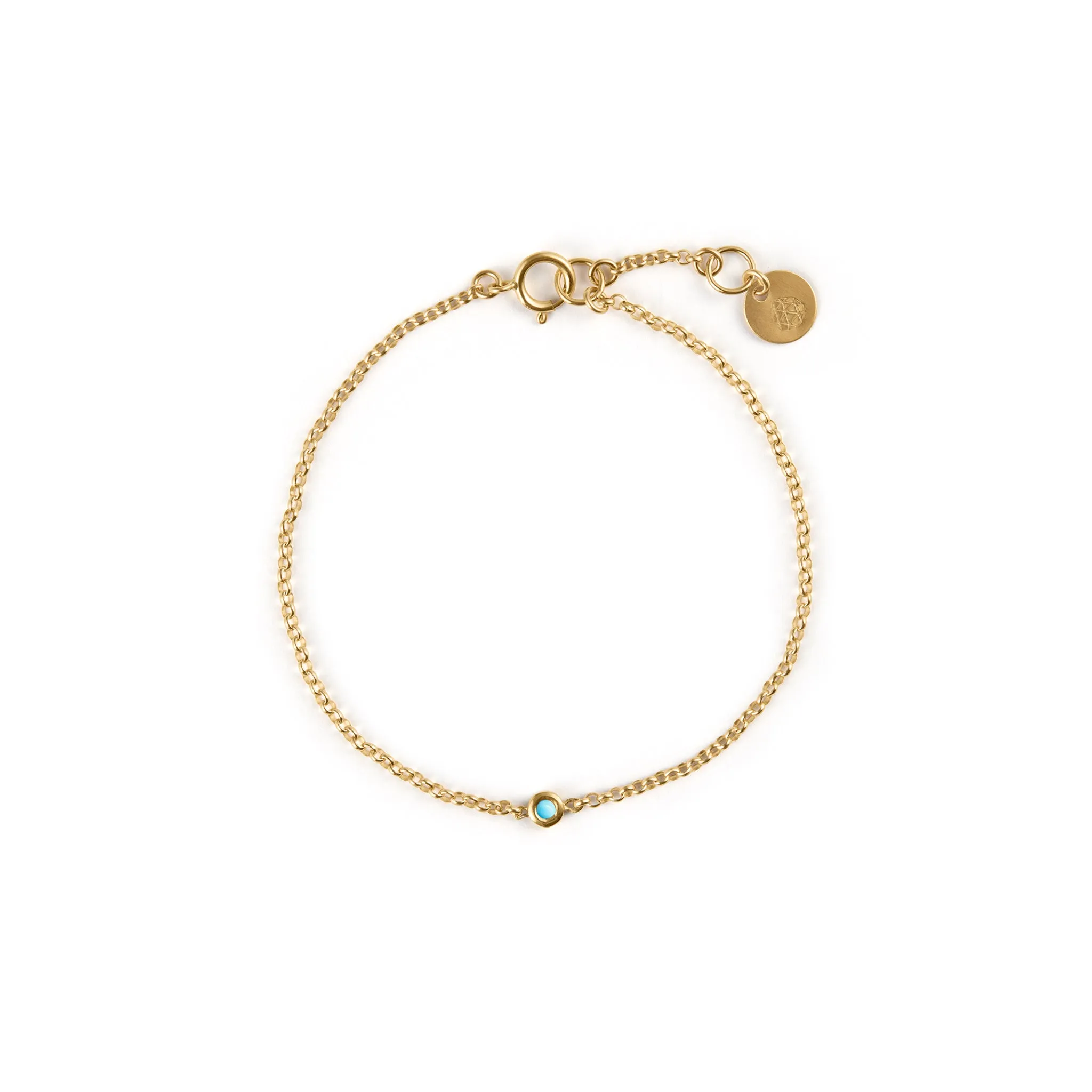 December Turquoise Birthstone Chain Link Bracelet