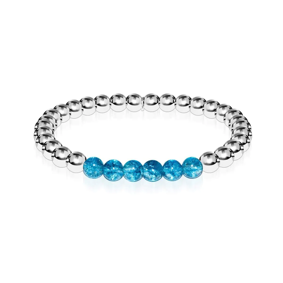 Delightful | Silver | Blue Crystal | Gemstone Expression Bracelet