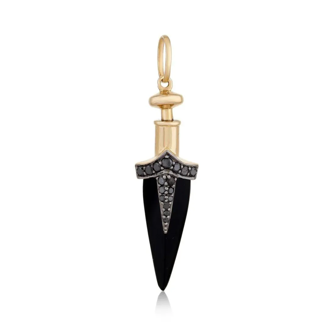 DIAMOND AND ONYX DAGGER CHARM