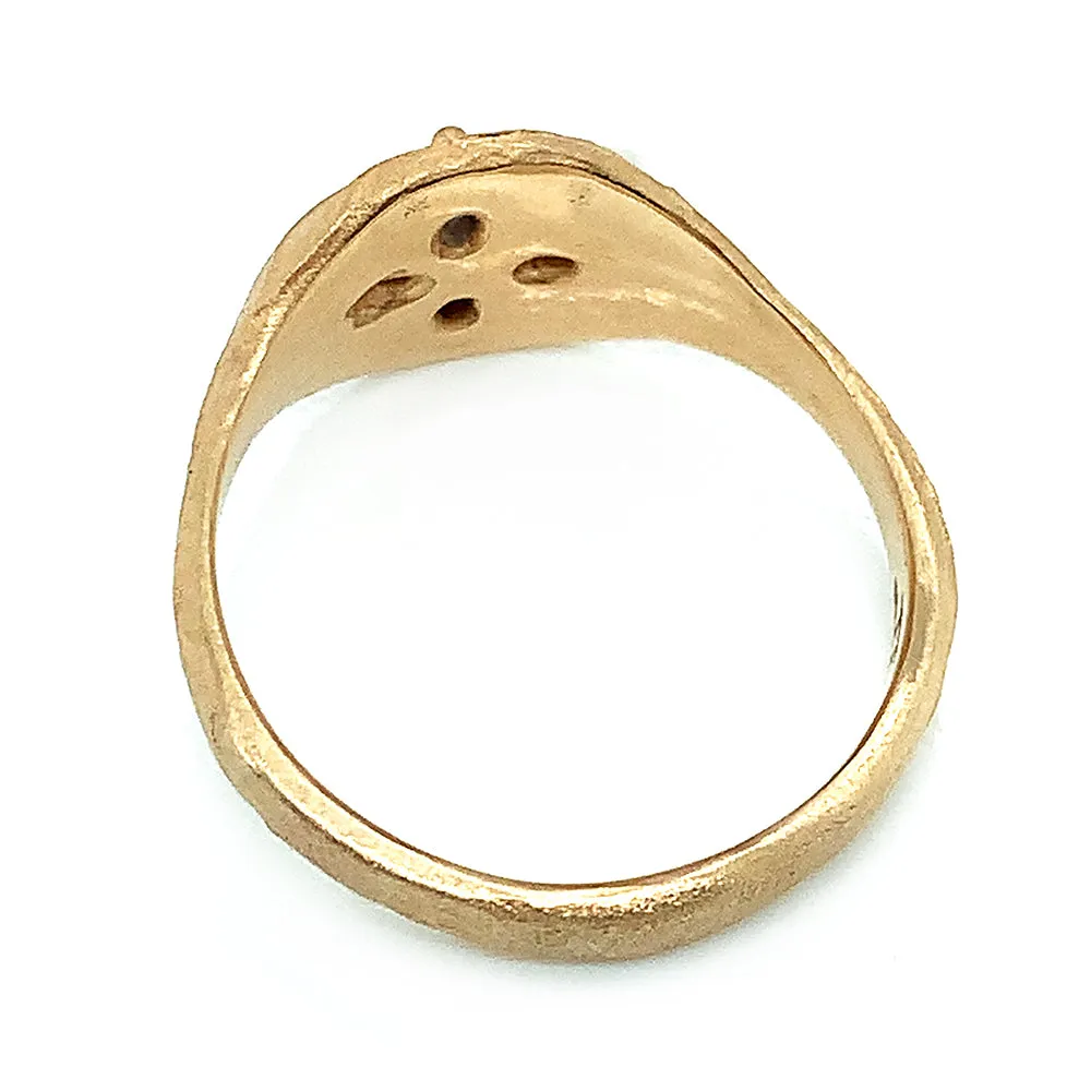 Diamond Baguette Gold Signet Ring - "Byzantium"