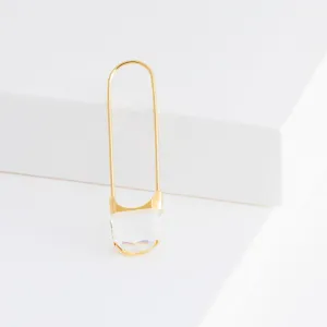 Drop oval quartz earring