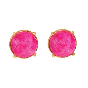 Earrings - Ruby Red Doublet Studs