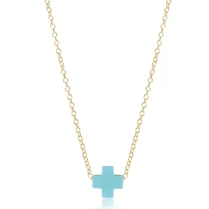 egirl signature cross necklace gold 14"