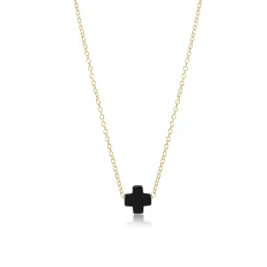 enewton 16" necklace gold - signature cross gold charm onyx