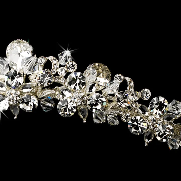 Fabulous Silver Plated Crystal Bridal Tiara Headpiece