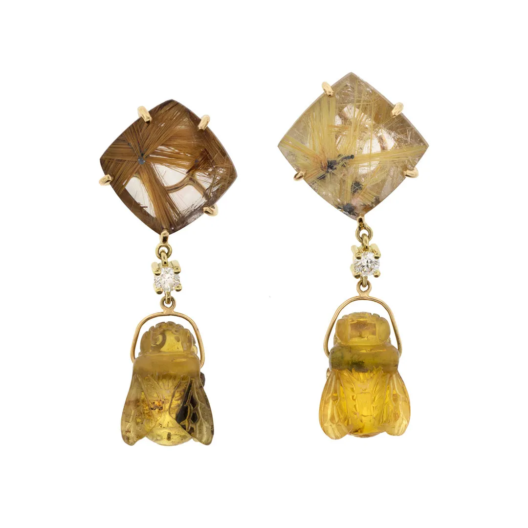 Formentera 18K Gold One of a Kind Gemstone Earrings