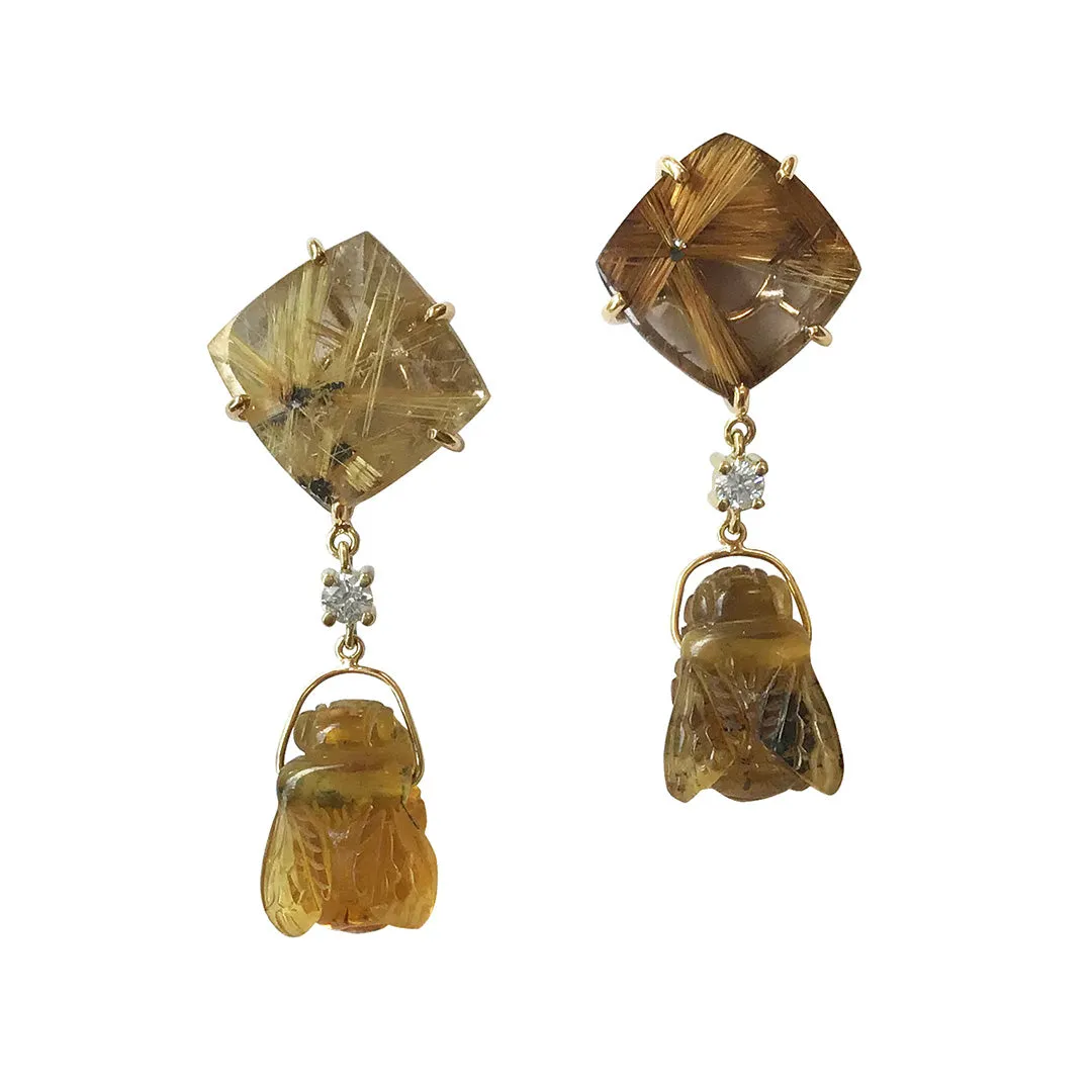 Formentera 18K Gold One of a Kind Gemstone Earrings