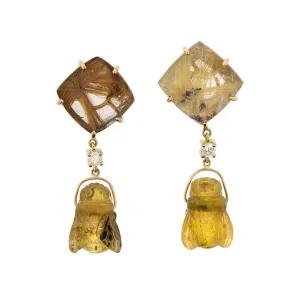 Formentera 18K Gold One of a Kind Gemstone Earrings