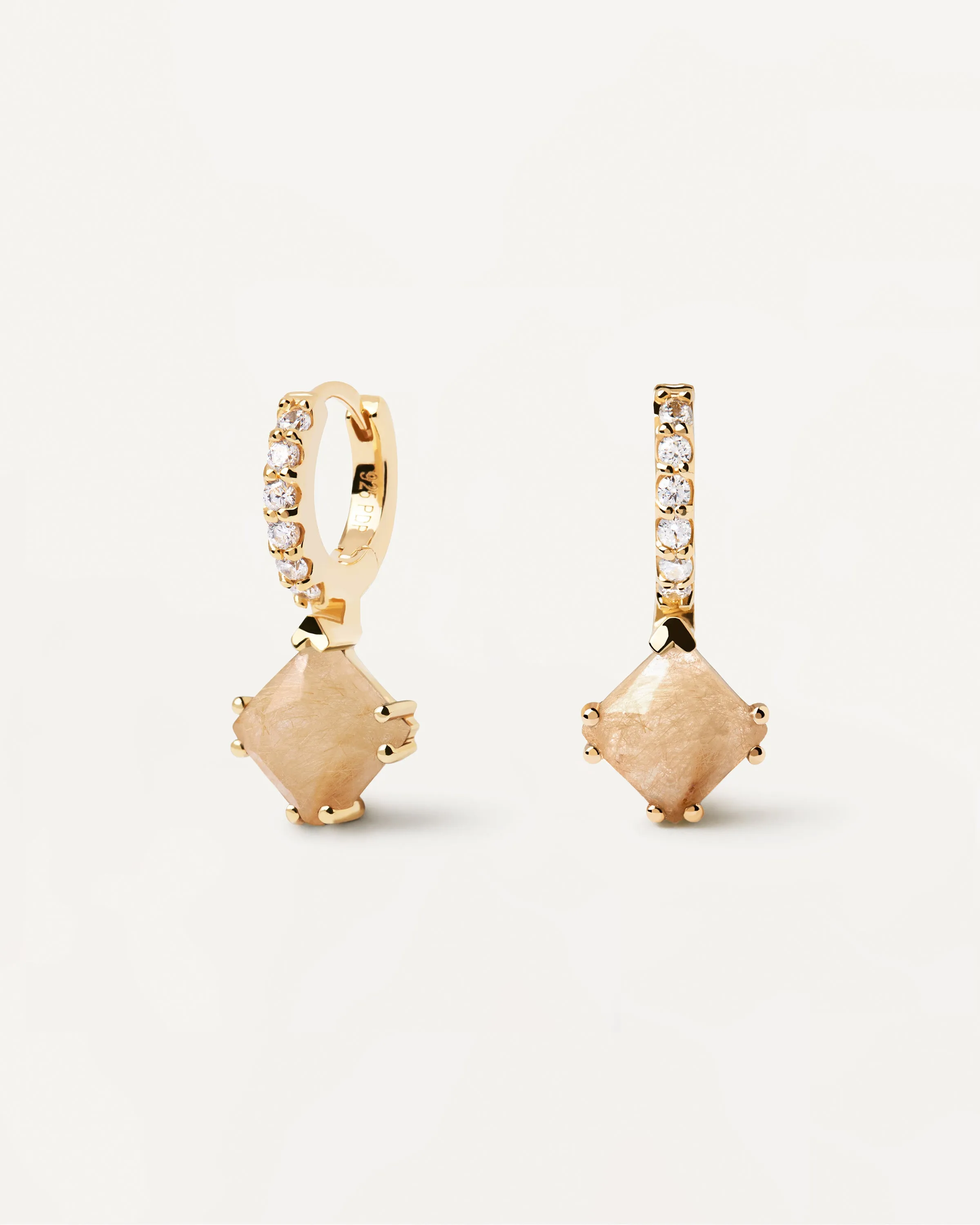 Fuji Rutilated Quartz Single Earring