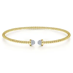 Gabriel & Co. Bujukan Diamond Bead Cuff Bracelet 14K Yellow Gold