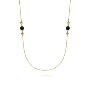 Gabriel & Co. Gemstone and Bujukan Bead Station Necklace