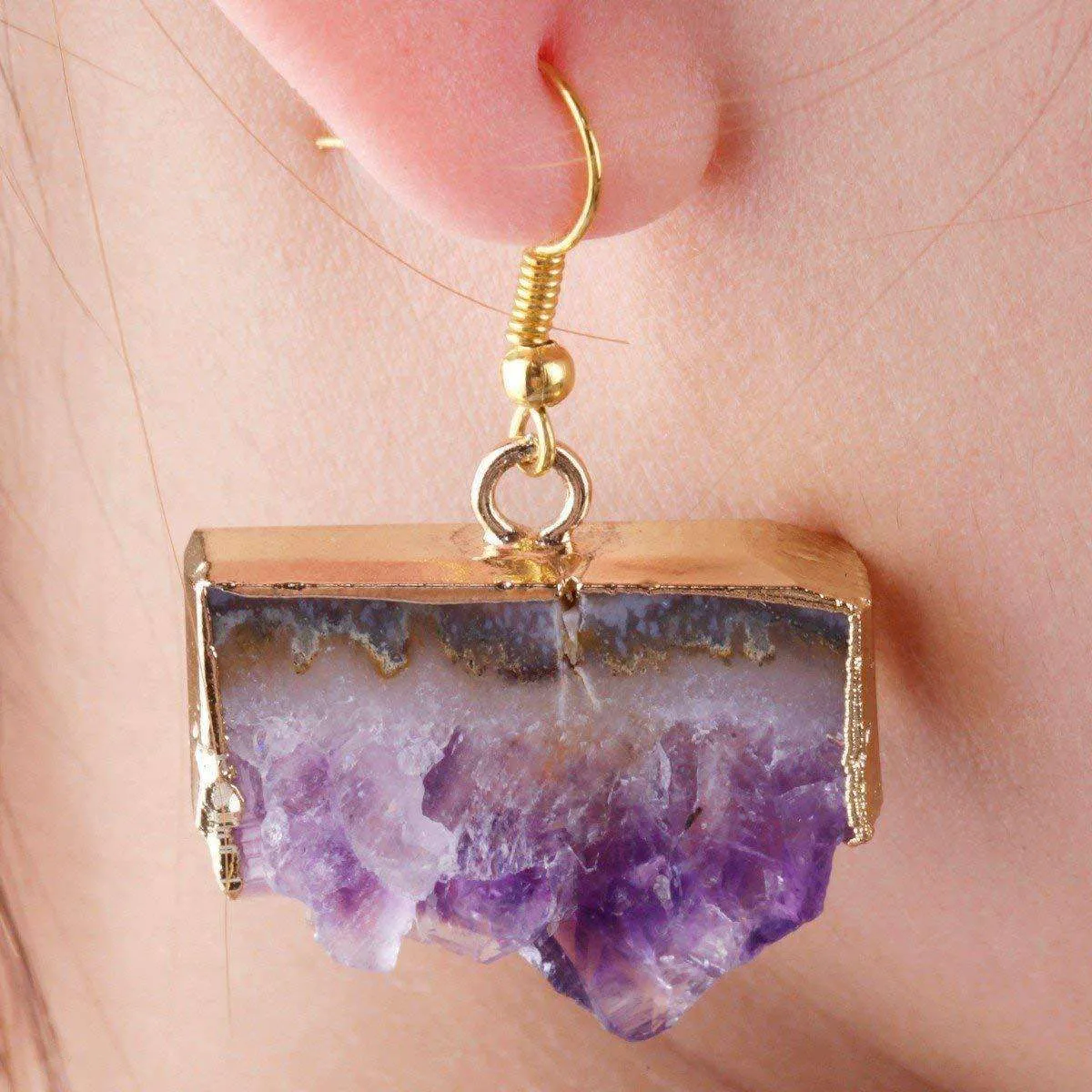 Geode Druzy Dangle Earrings