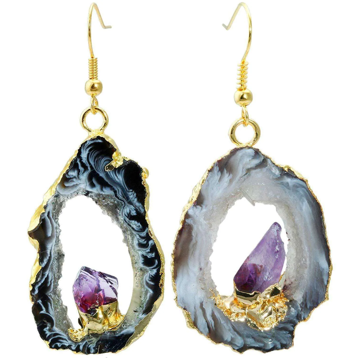 Geode Druzy Dangle Earrings